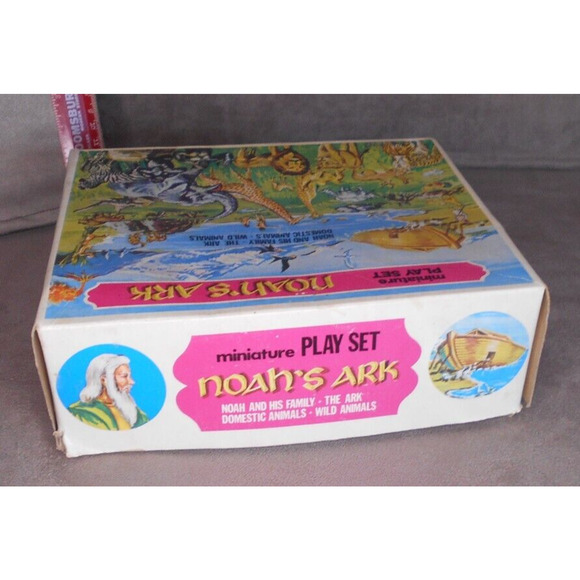 Noah's Ark Miniature Playset w/Box Vintage Made in Hong Kong - Picture 11 of 11